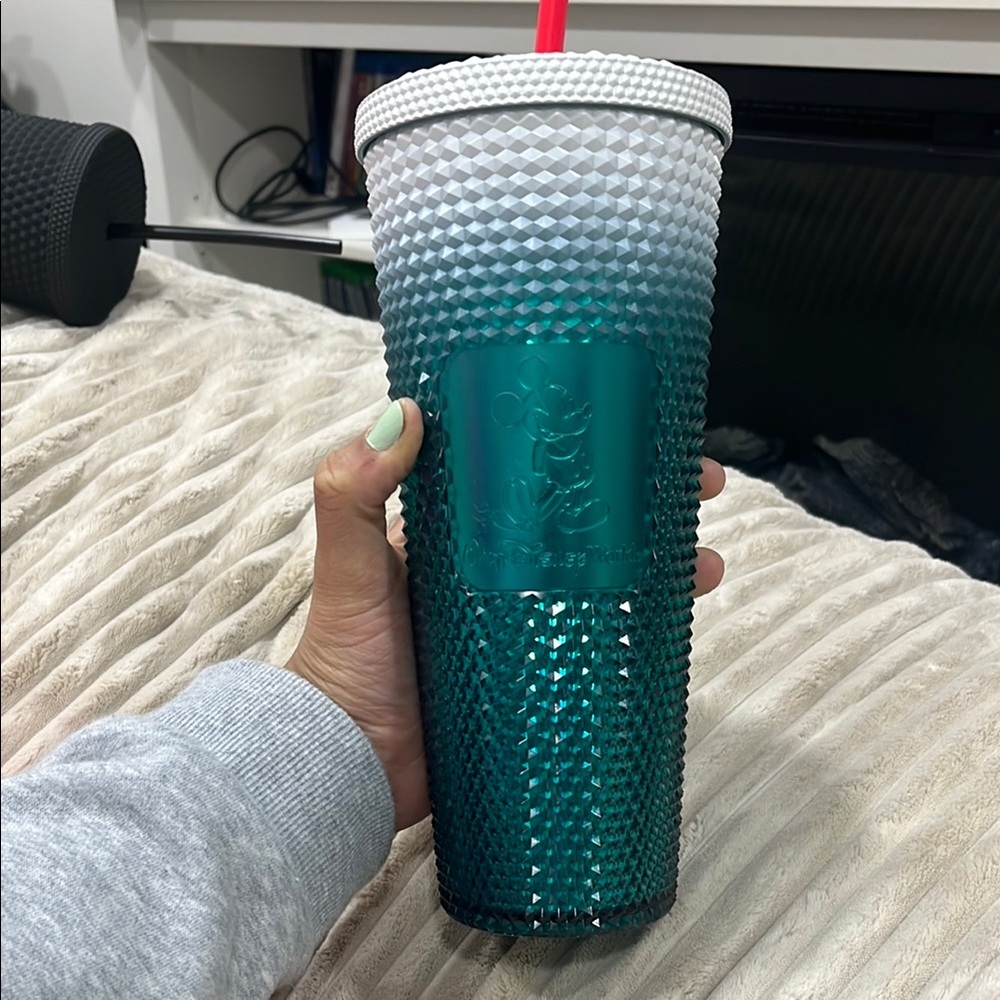 Teal Ombre Studded Disney Starbucks Tumbler